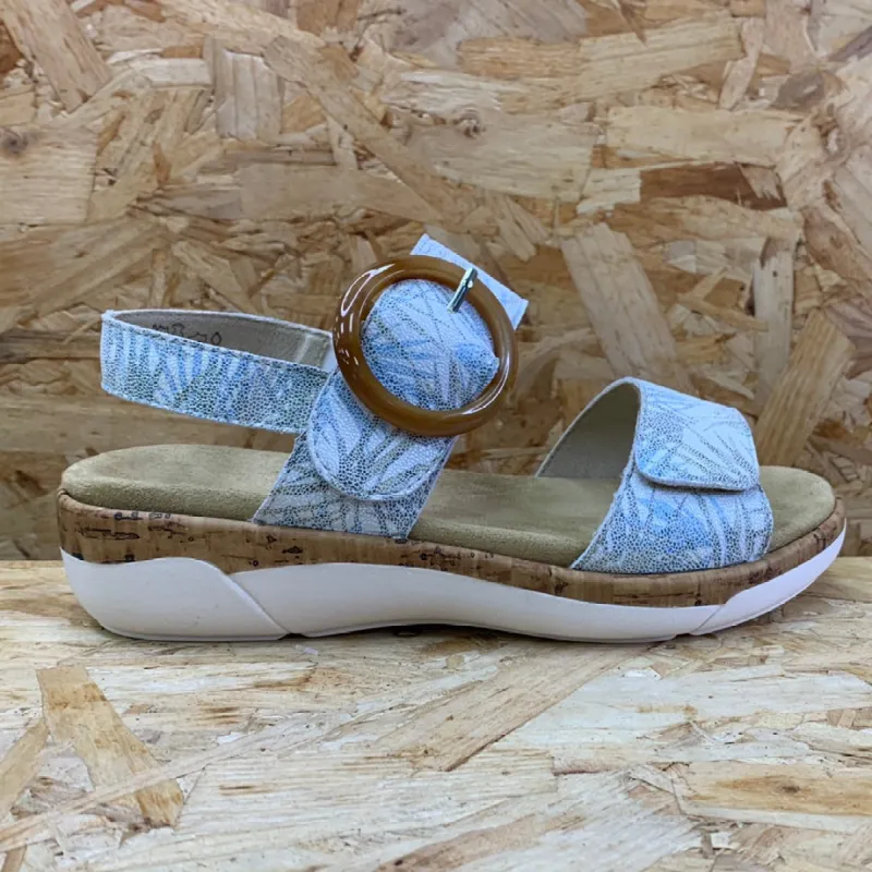 Remonte Womens Fashion Sandal - Blue / White sold by The Foot Factory