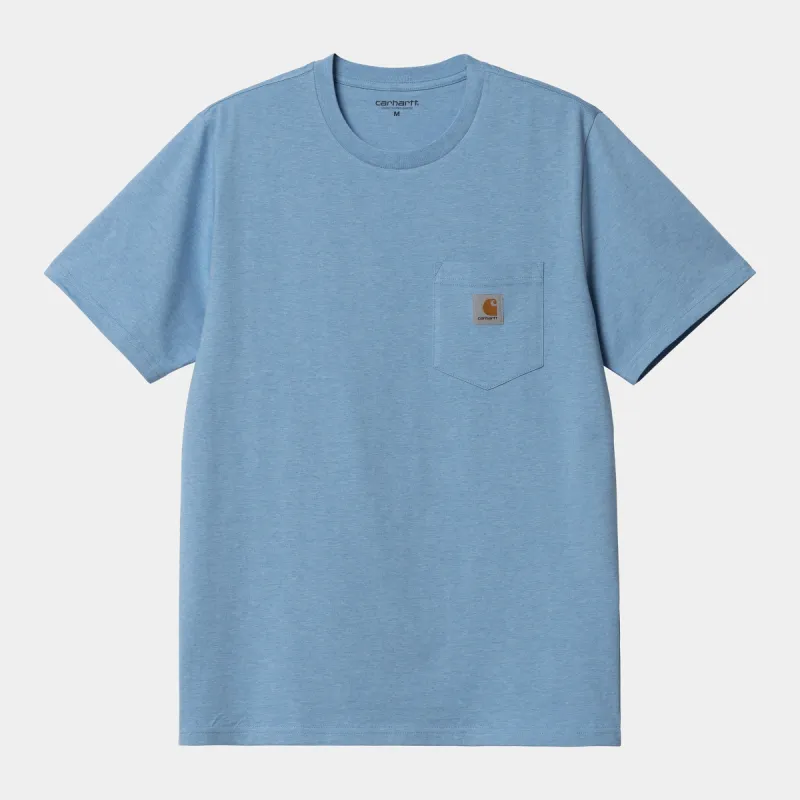 Carhartt WIP Mens Short Sleeve Pocket T-Shirt - Piscine Heather sold by The Foot Factory