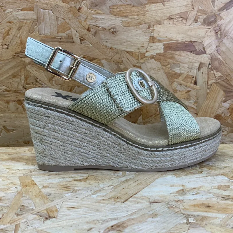 Xti Womens Fashion Wedge Sandals - Gold sold by The Foot Factory