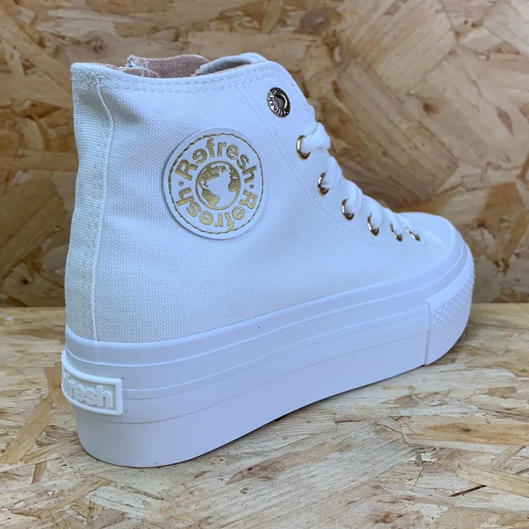 Refresh Womens Fashion High Top Trainers - White sold by The Foot Factory product image thumbnail 4