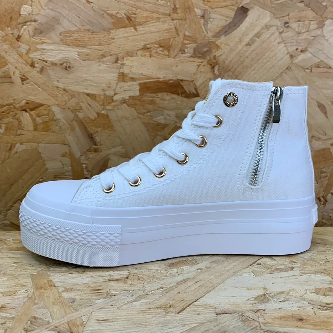 Refresh Womens Fashion High Top Trainers - White sold by The Foot Factory product image thumbnail 3