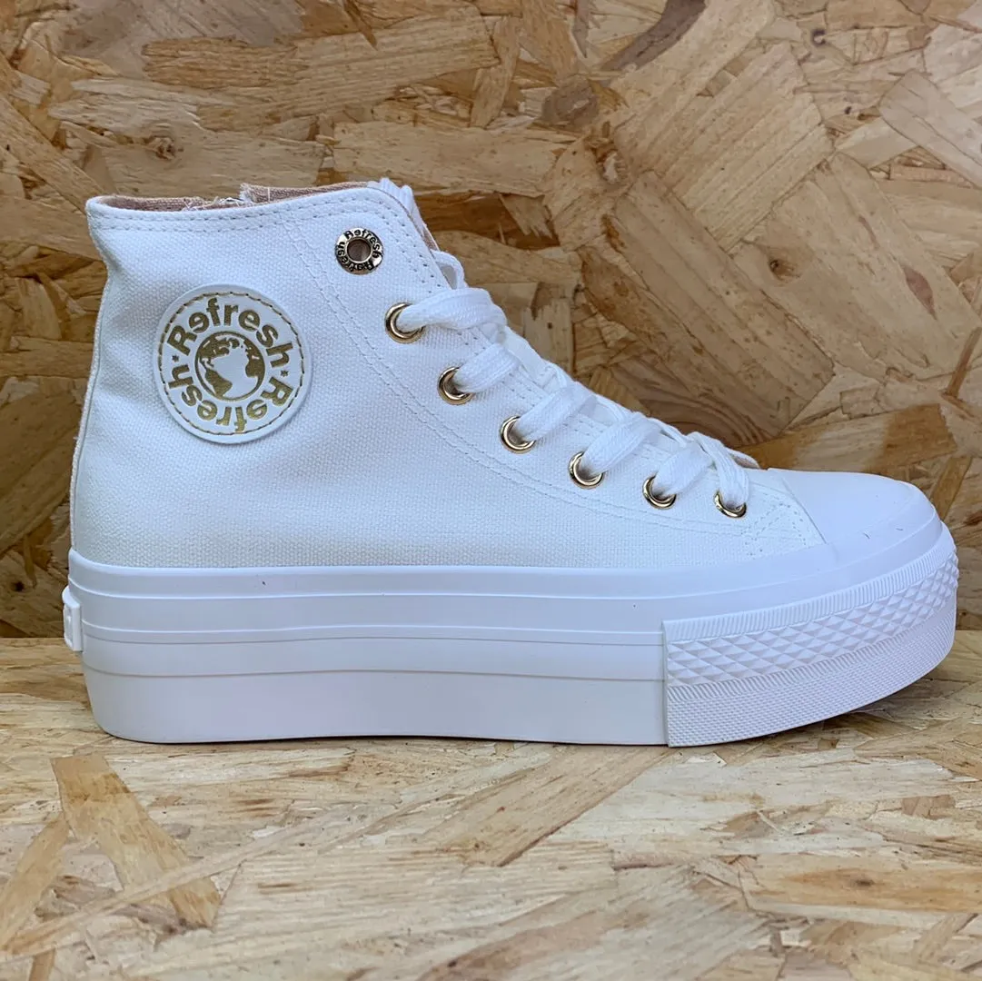 Refresh Womens Fashion High Top Trainers - White sold by The Foot Factory