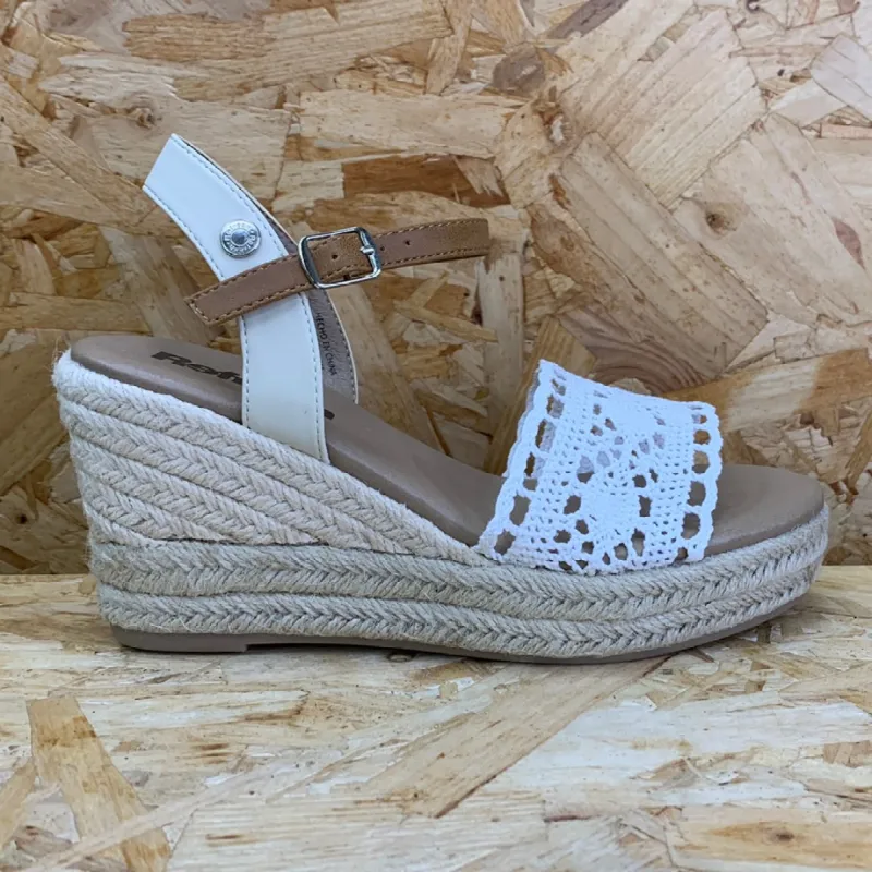 Refresh Womens Fashion Wedge Sandals - White sold by The Foot Factory