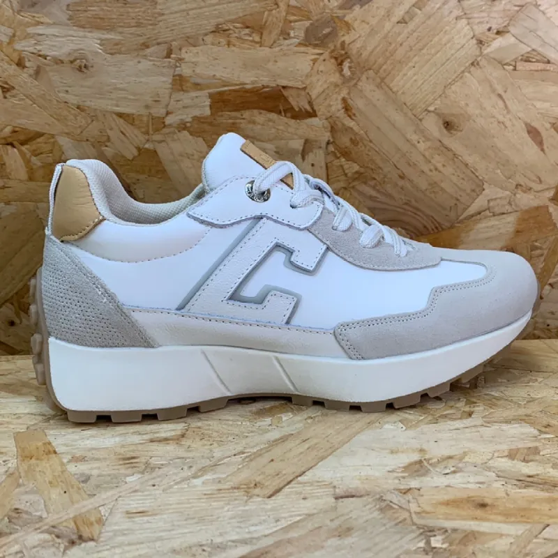 Carmela Womens Leather Fashion Trainers - Ice sold by The Foot Factory