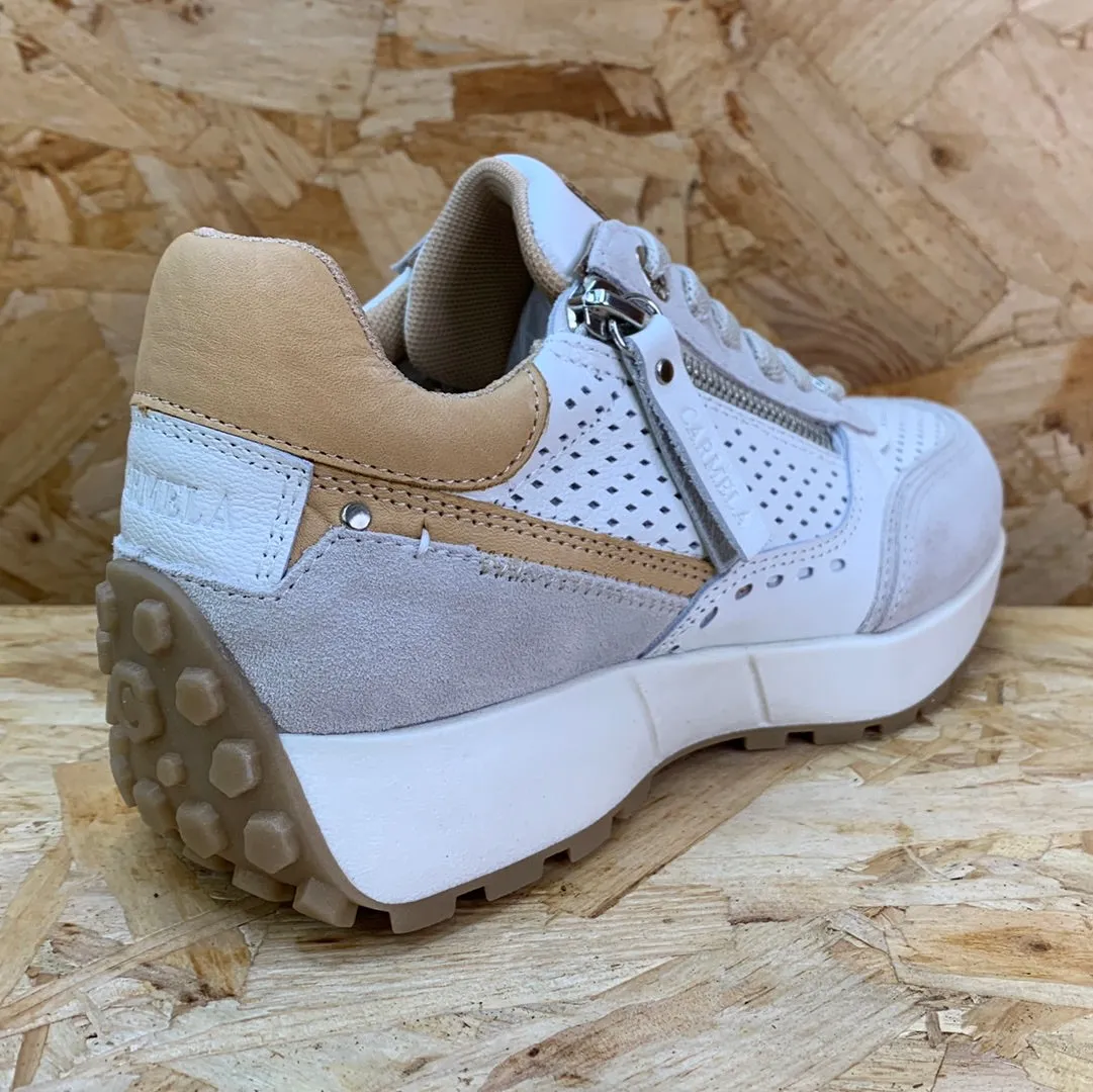 Carmela Womens Leather Fashion Trainers - White sold by The Foot Factory product image thumbnail 4