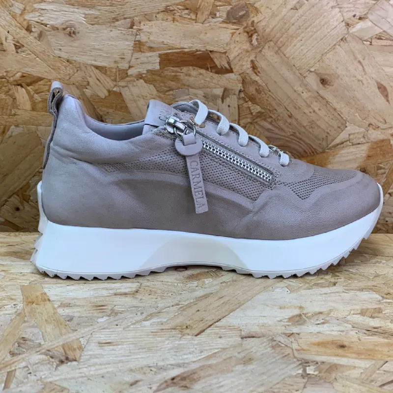 Carmela Womens Leather Fashion Trainers - Ice Grey sold by The Foot Factory