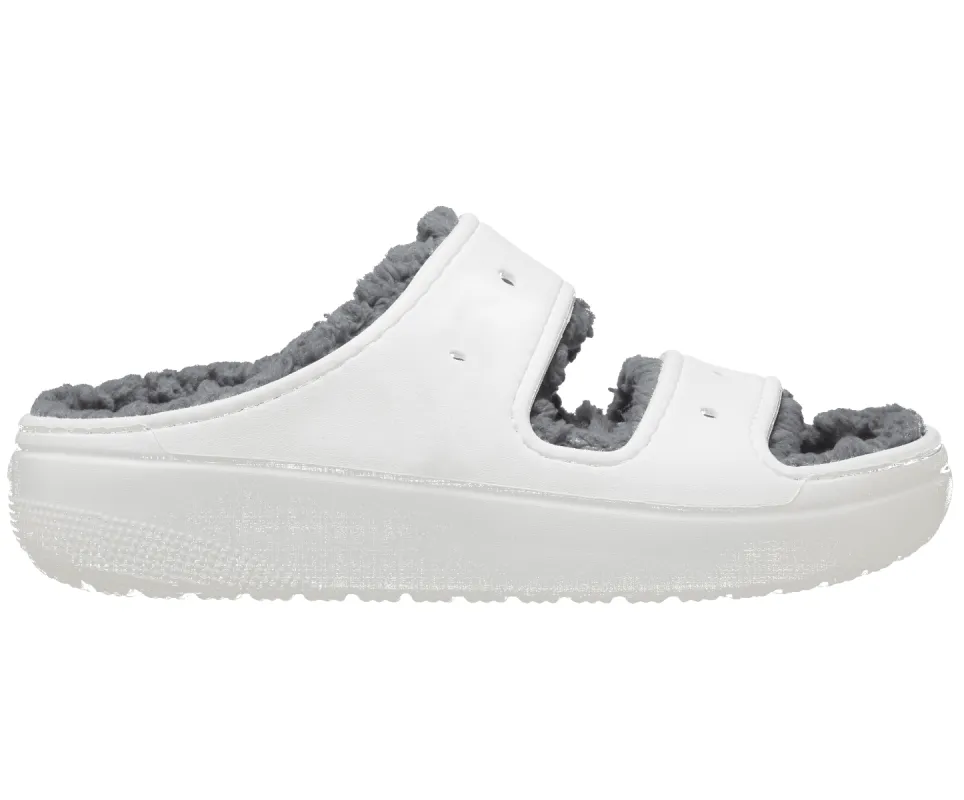 Crocs Unisex Classic Cozzzy Lined Sandal - White sold by The Foot Factory