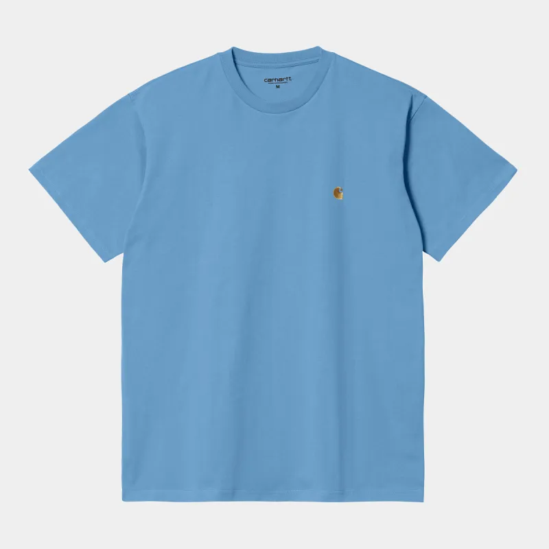 Carhartt WIP Mens Chase Short Sleeve T-Shirt - Piscine sold by The Foot Factory
