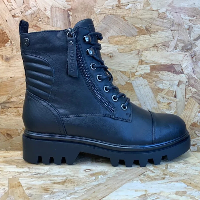 Carmela Womens Leather Fashion Ankle Boot - Black sold by The Foot Factory