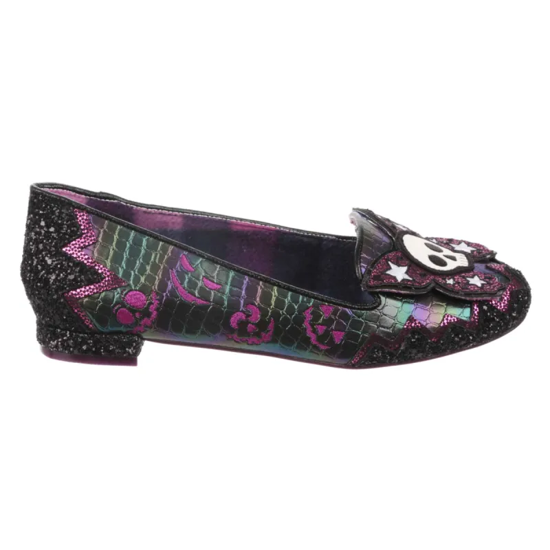 Irregular Choice Womens Deadly Kiss Flats - Black sold by The Foot Factory