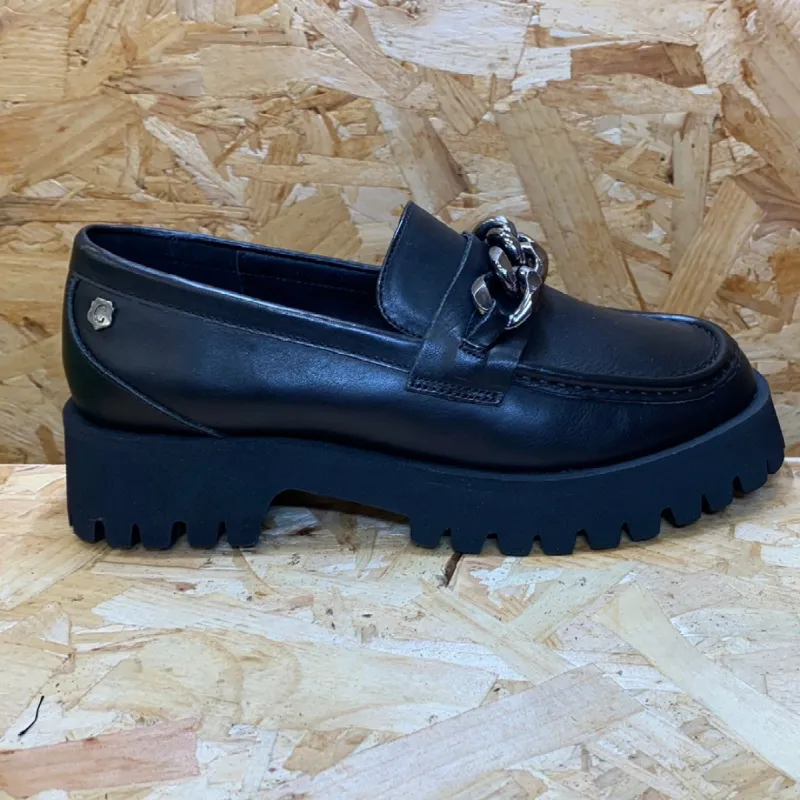 Carmela Womens Leather Fashion Leather Platform Shoe - Black sold by The Foot Factory