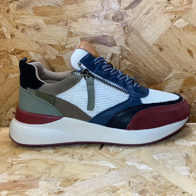 Carmela Womens Leather Fashion Trainers - Jeans Blue sold by The Foot Factory