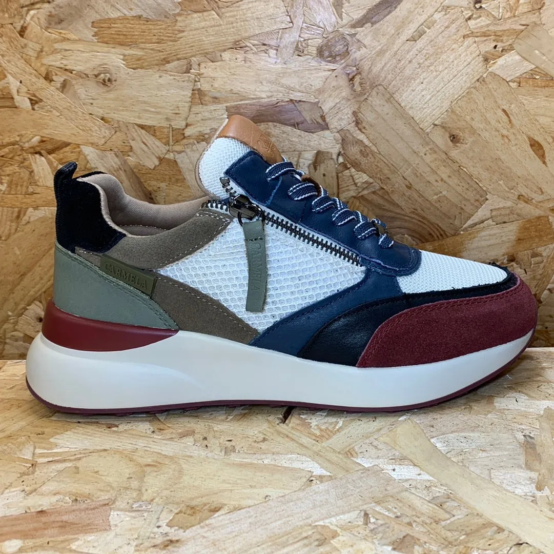 Carmela Womens Leather Fashion Trainers - Jeans Blue sold by The Foot Factory