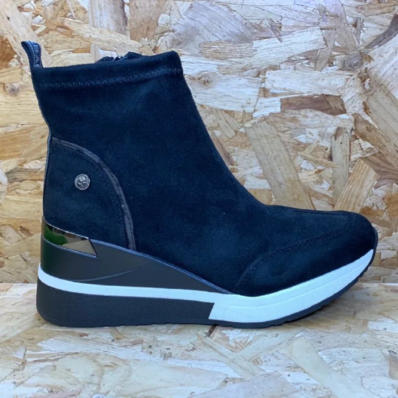 Xti Womens Fashion Ankle Boot Trainer - Black sold by The Foot Factory
