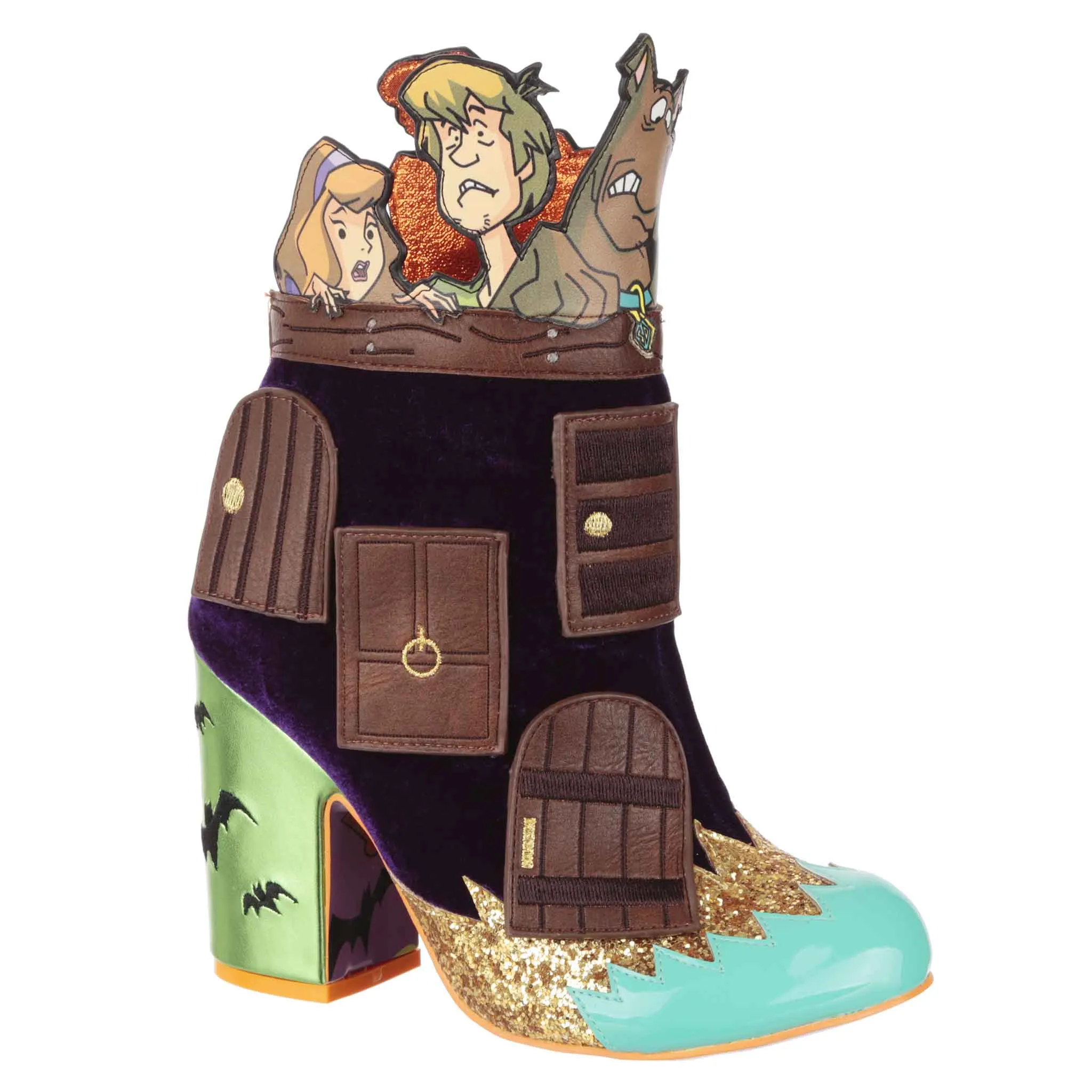 Irregular Choice Womens Scooby Doo Creepy Corridor Heeled Ankle Boot - Green / Brown sold by The Foot Factory product image thumbnail 3