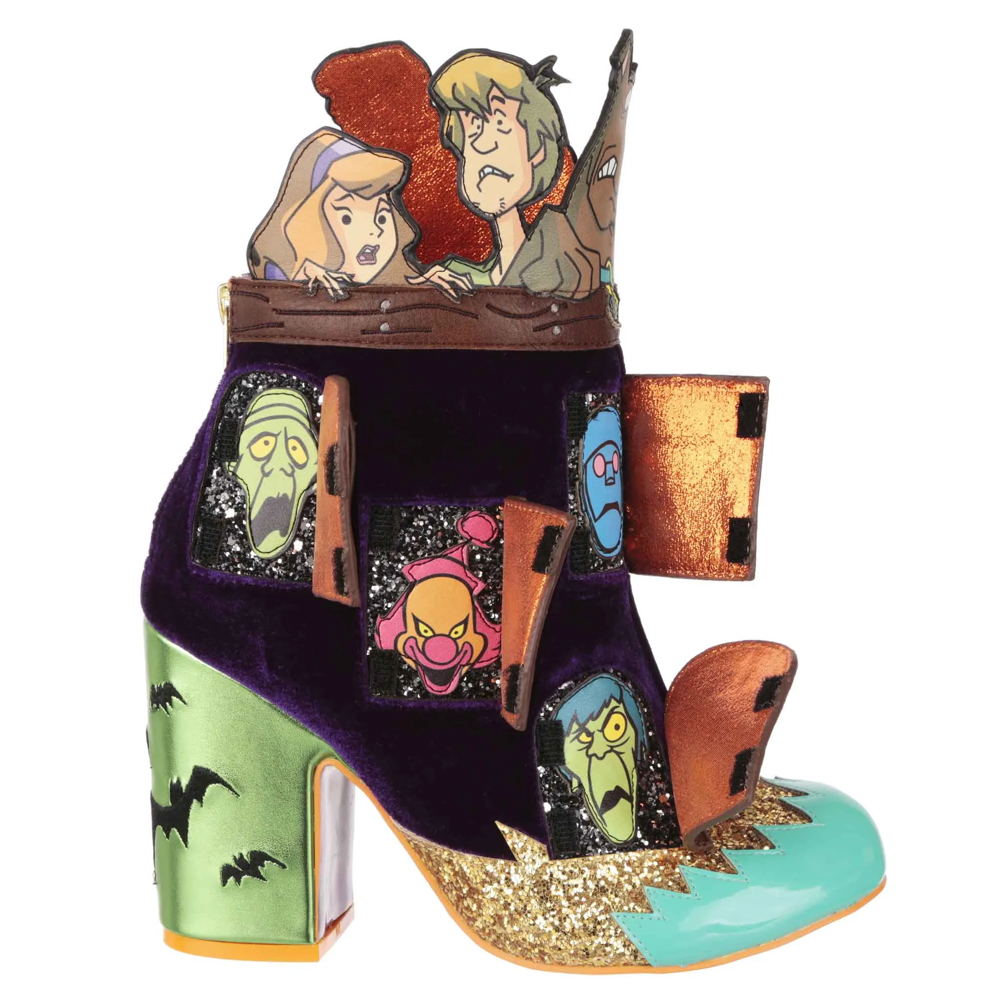 Irregular Choice Womens Scooby Doo Creepy Corridor Heeled Ankle Boot - Green / Brown sold by The Foot Factory product image thumbnail 2