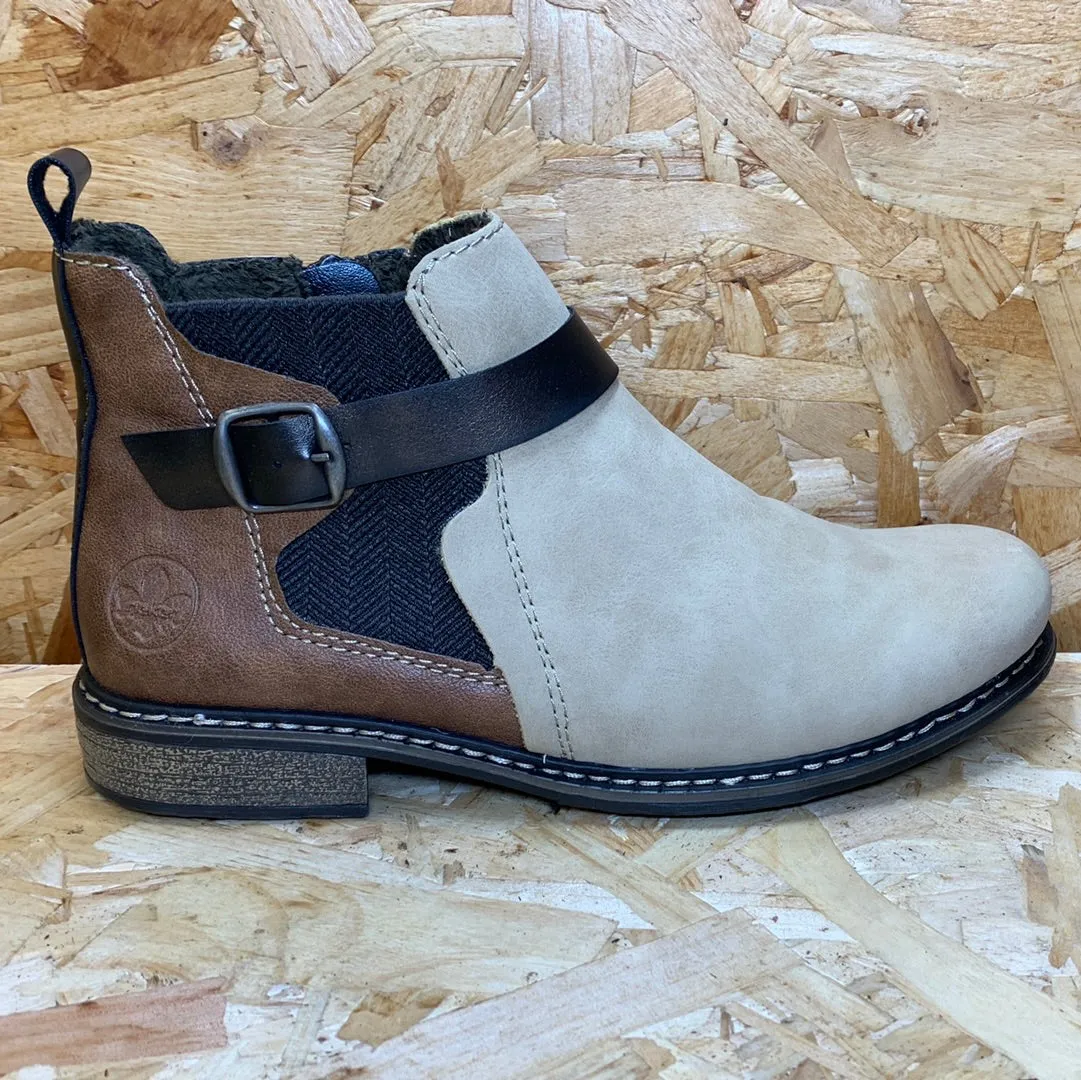 Rieker Womens Fashion Ankle Boot - Beige sold by The Foot Factory