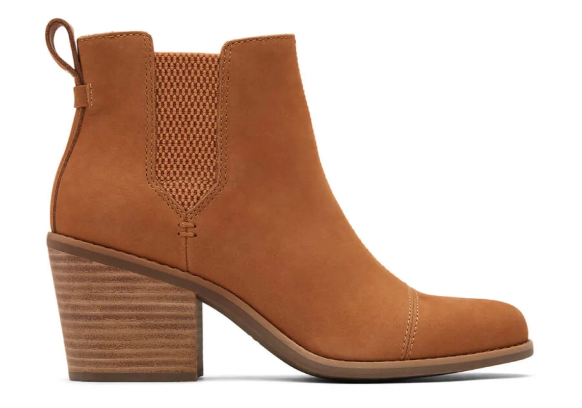 TOMS Womens Everly Oiled Nubuck Leather Ankle Boot - Tan sold by The Foot Factory