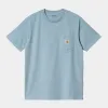 Carhartt WIP Mens Short Sleeve Pocket T-Shirt - Misty Sky sold by The Foot Factory