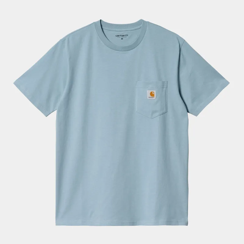 Carhartt WIP Mens Short Sleeve Pocket T-Shirt - Misty Sky sold by The Foot Factory