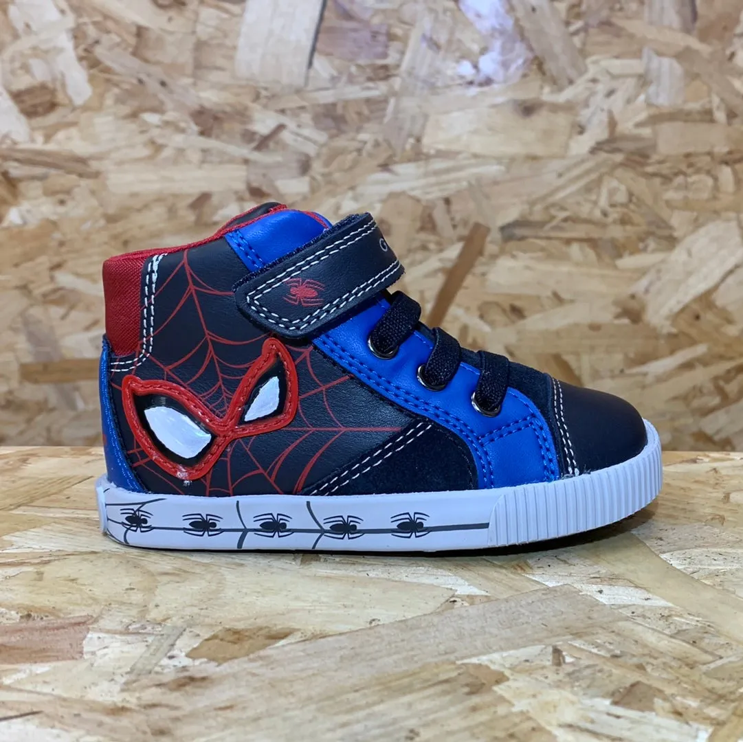 Geox Infant Kilwi Marvel Spiderman High Top Trainer - Navy / Royal sold by The Foot Factory