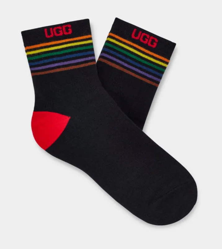 UGG Womens Pride Logo Crew Socks - Black sold by The Foot Factory