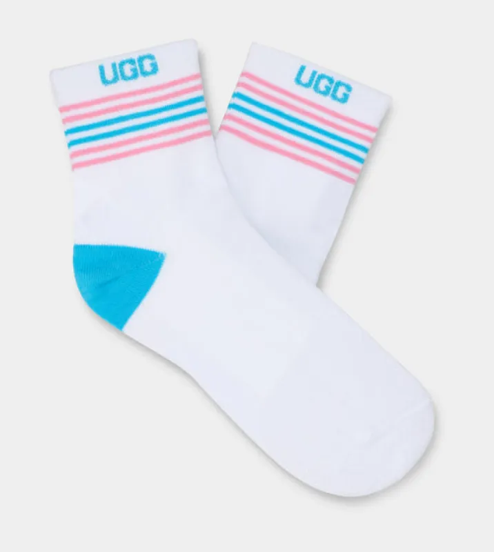 UGG Womens Pride Logo Crew Socks - White sold by The Foot Factory