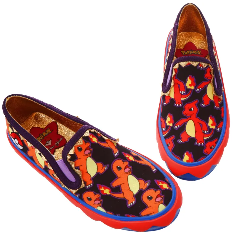 Irregular Choice Womens Pokemon Every Day is An Adventure Slip On Trainer - Orange / Red sold by The Foot Factory