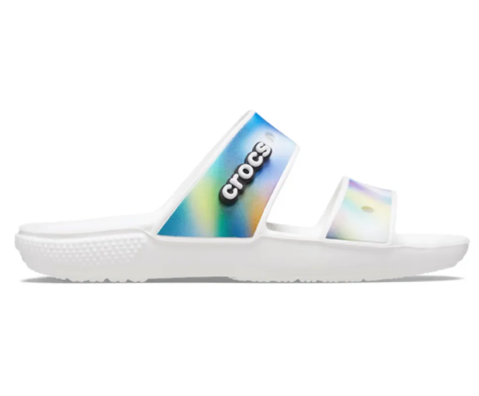 Crocs Unisex Classic Solarized Sandal - White / Multi sold by The Foot Factory