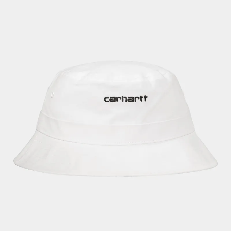 Carhartt WIP Unisex Script Bucket Hat - White sold by The Foot Factory