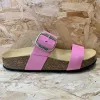 Plakton Womens Alicante Mid Nubuck Leather Sandal - Pink sold by The Foot Factory