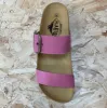Plakton Womens Alicante Mid Nubuck Leather Sandal - Pink sold by The Foot Factory