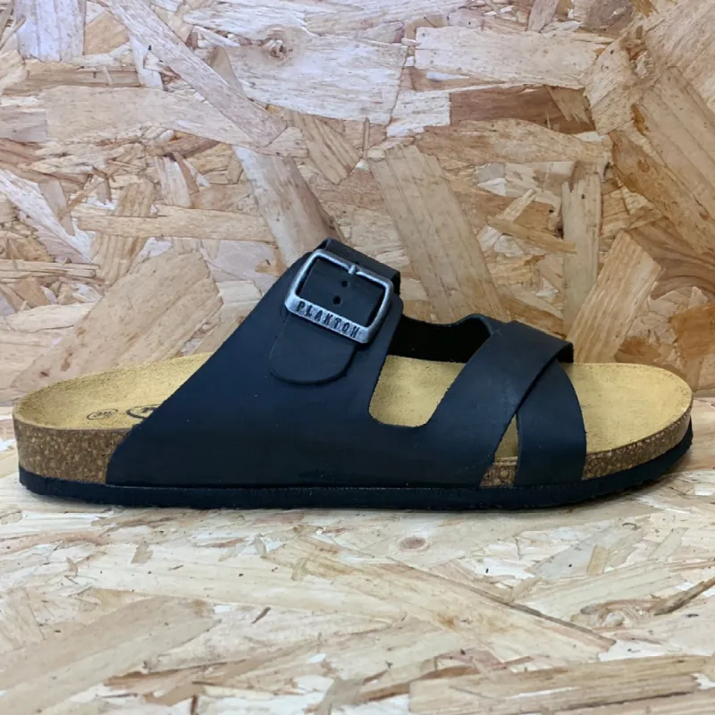 Plakton Womens Elche Apure Leather Sandal - Black sold by The Foot Factory