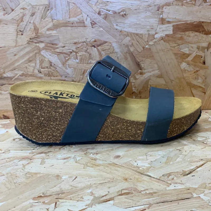 Plakton Womens Alicante Hi Nubuck Leather Sandal - Grey sold by The Foot Factory