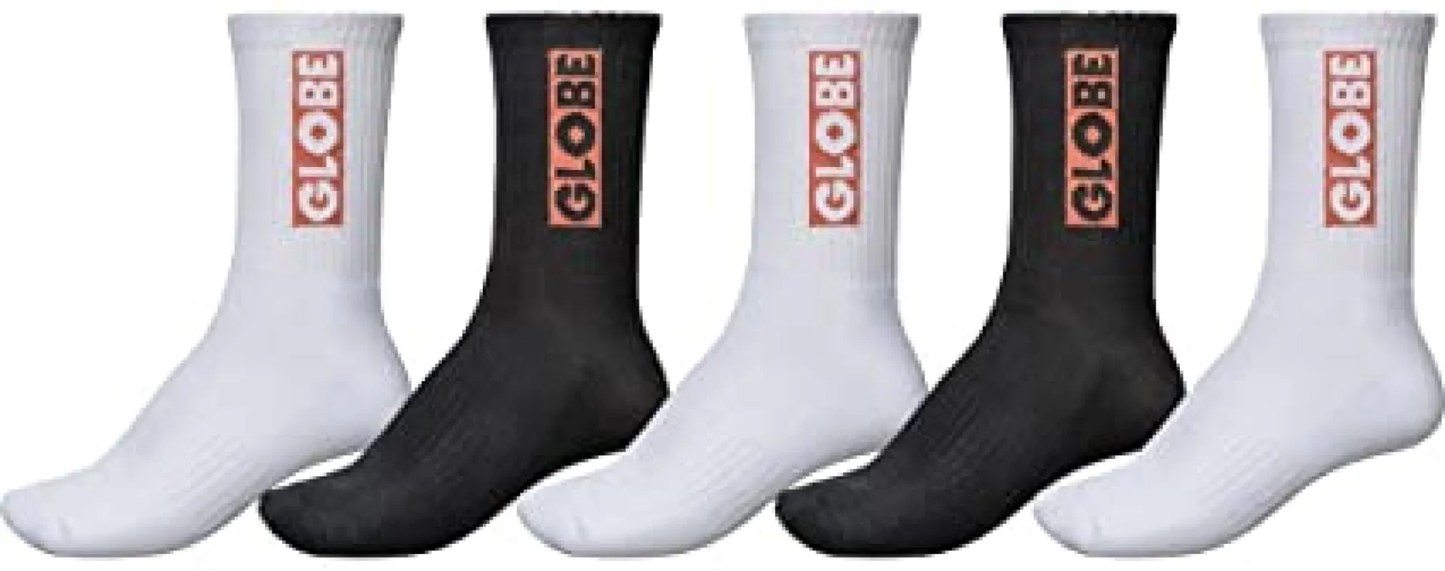 Globe Mens Bar Crew Socks (5 Pack) sold by The Foot Factory