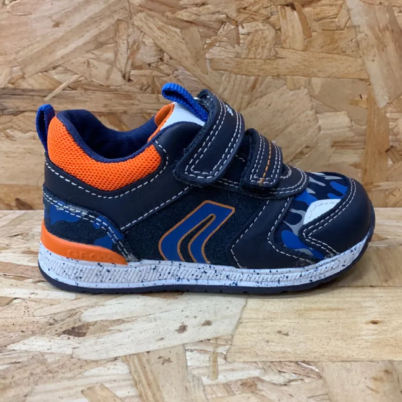 Geox Infant B Rishon B B Trainers - Navy / Orange sold by The Foot Factory