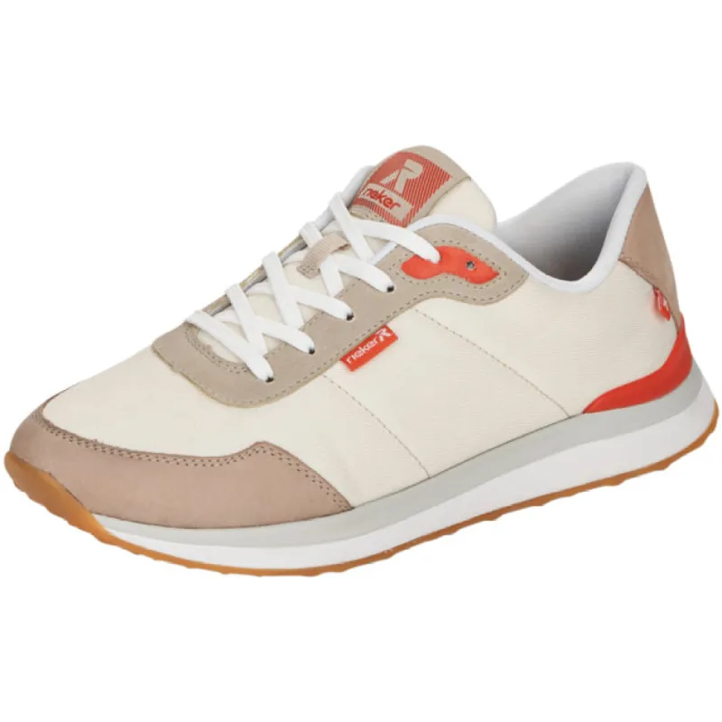Rieker Womens Revolution Trainers - Beige / Orange sold by The Foot Factory