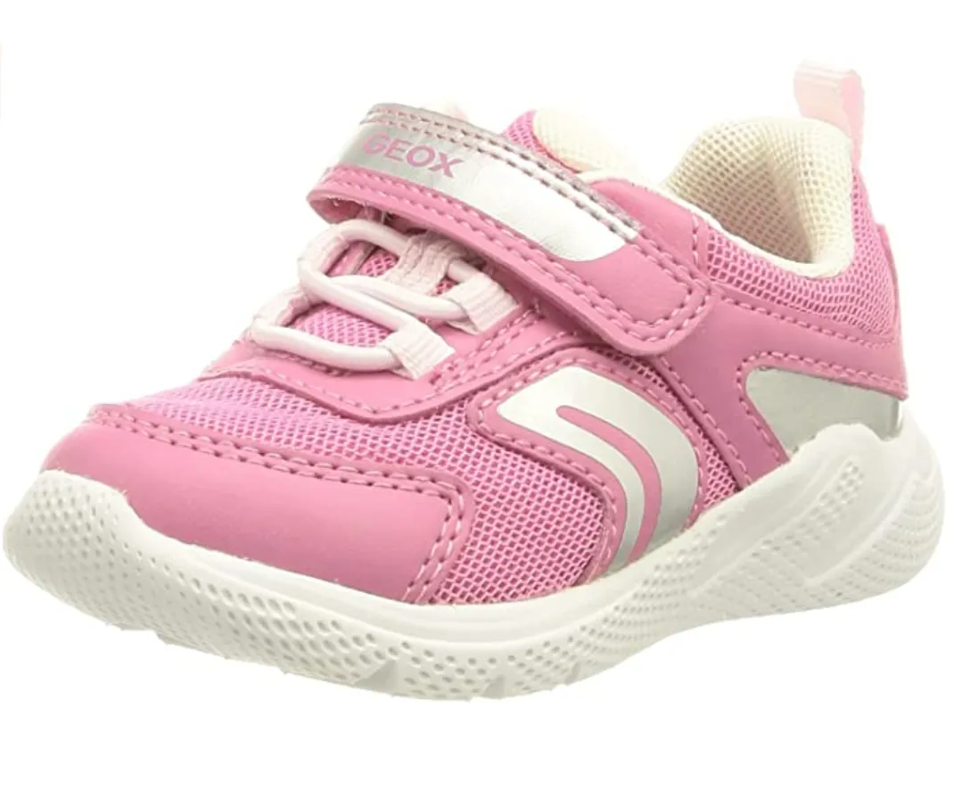 Geox Infant Mesh Trainers - Fuchsia / Silver sold by The Foot Factory