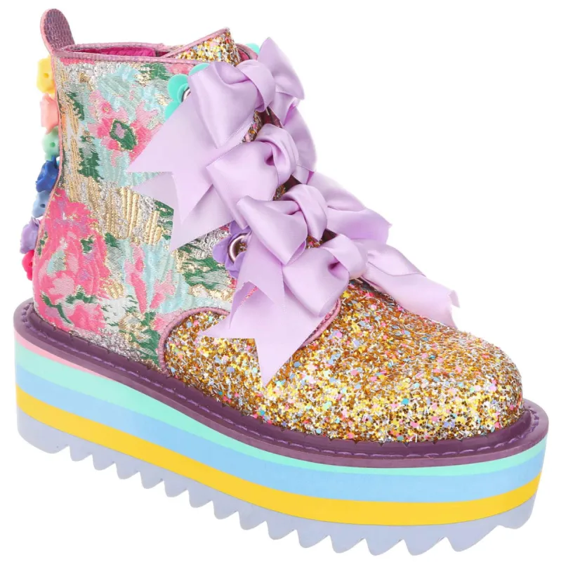 Irregular Choice Womens Land Of Dreams Ankle Boot - Gold / Multi sold by The Foot Factory