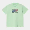 Carhartt WIP Mens Short Sleeved Spirit Organic Cotton T-Shirt - Pale Spearmint sold by The Foot Factory