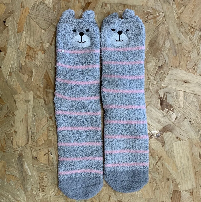 Bramble Womens Bulldog Fluffy Socks sold by The Foot Factory