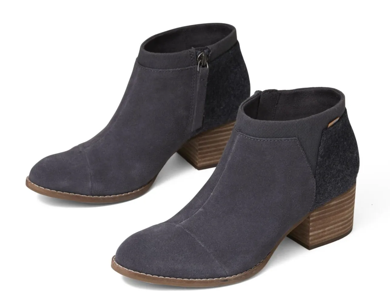 TOMS Womens Loren Ankle Boots - Grey Suede / Felt sold by The Foot Factory product image thumbnail 2