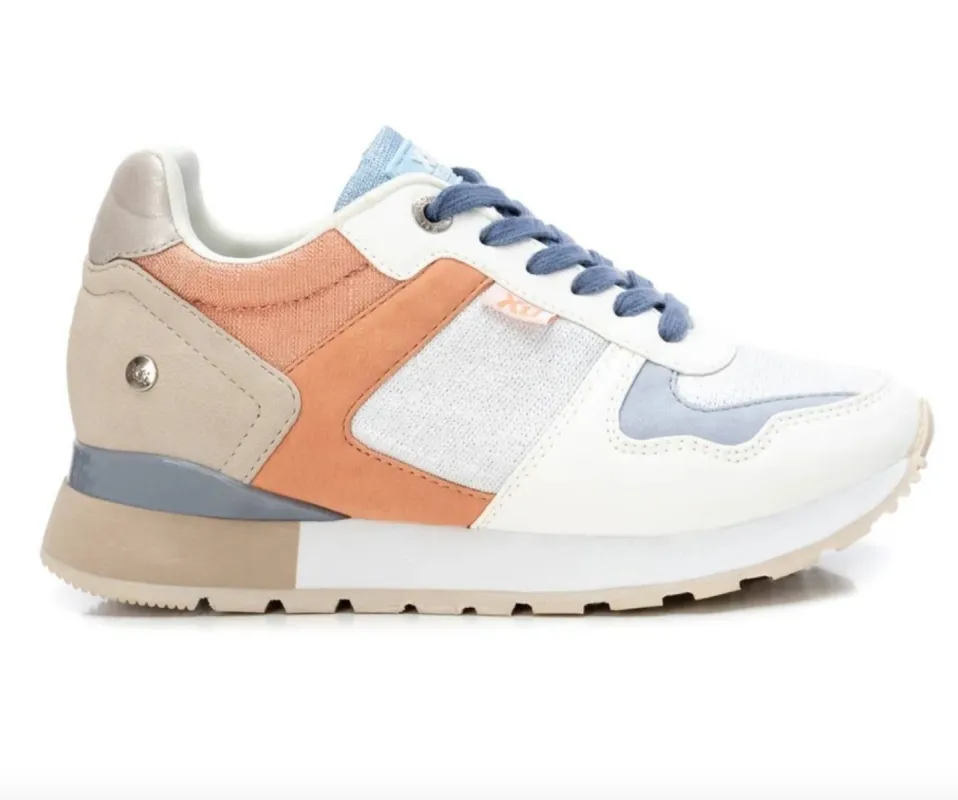 Xti Womens Fashion Trainer - White / Blue / Pink sold by The Foot Factory