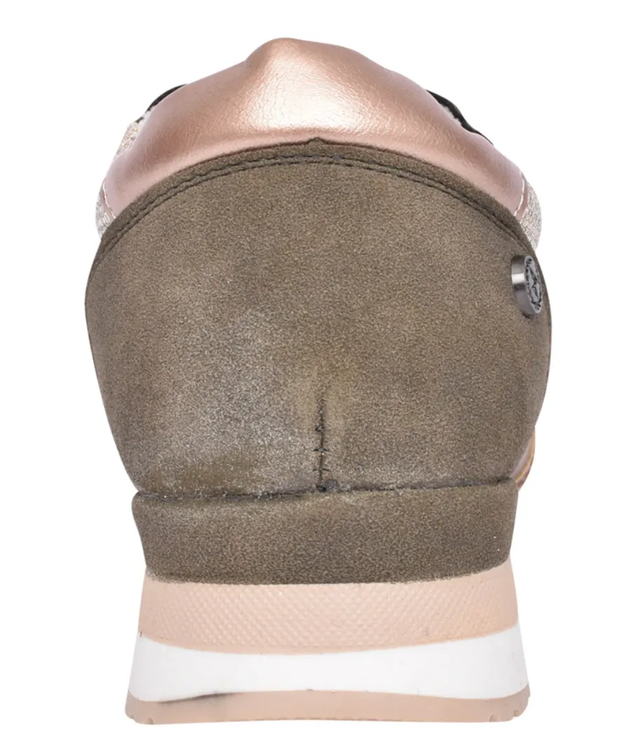 Xti Womens Fashion Trainers - Khaki sold by The Foot Factory product image thumbnail 3