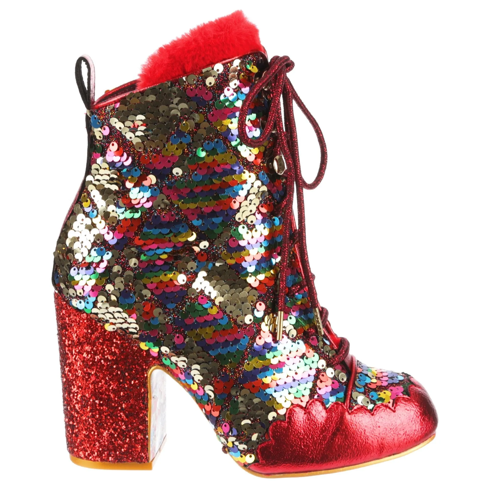 Irregular Choice Womens Pierrette Heeled Ankle Boot - Red sold by The Foot Factory