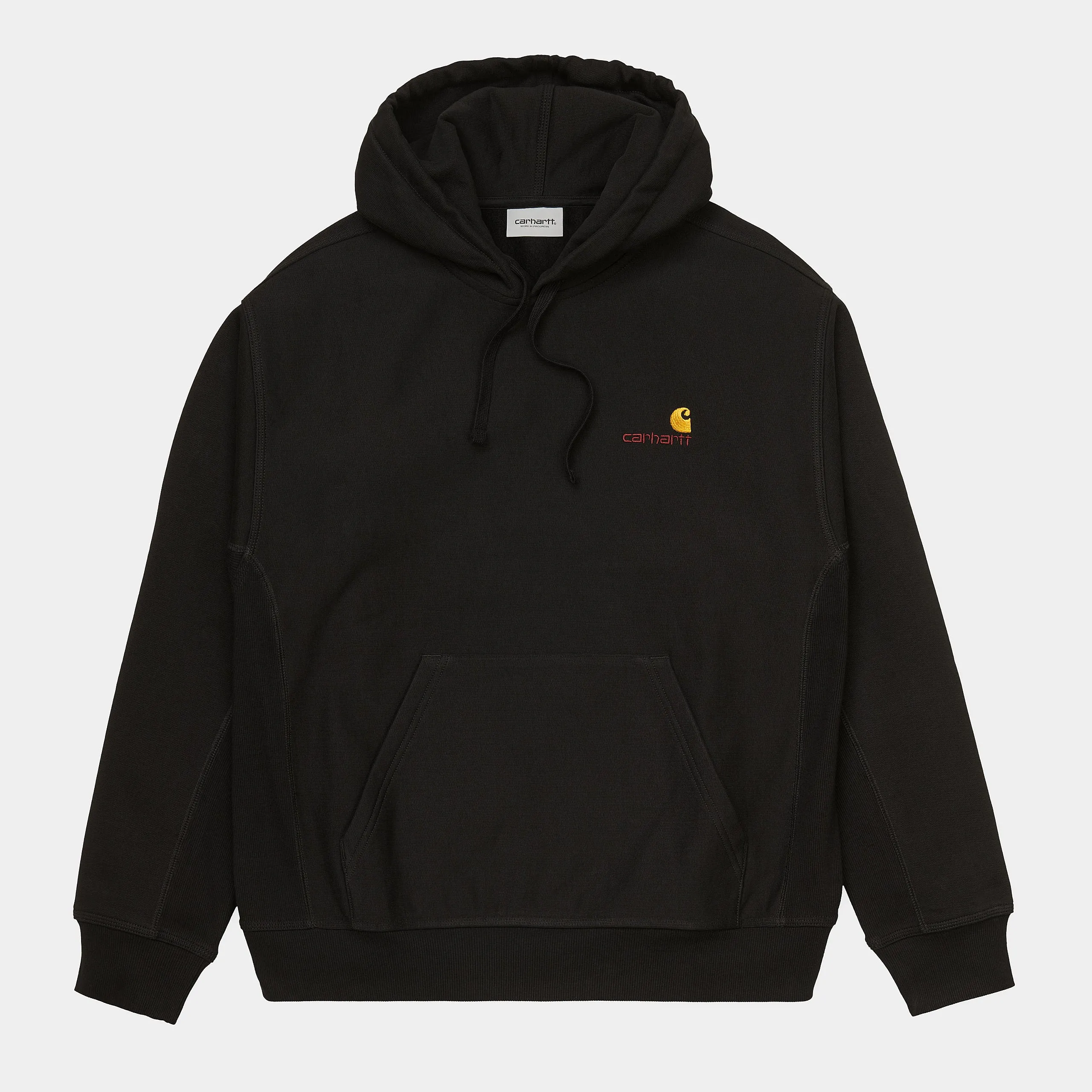 Carhartt WIP Mens American Script Sweat Hoodie - Black sold by The Foot Factory