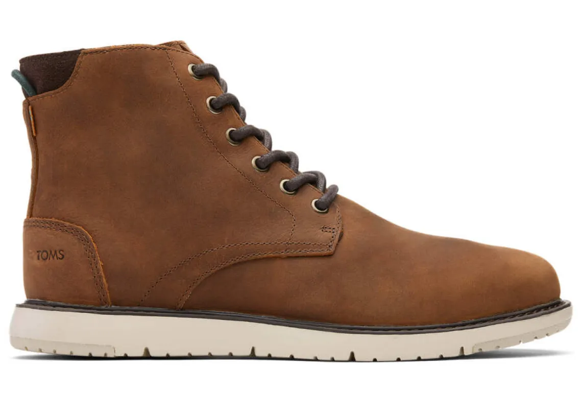 TOMS Mens Hillside Water Resistant Leather Boot - Topaz Brown made by Toms