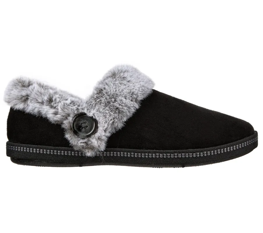 Skechers Womens Cozy Campfire Fresh Toast Vegan Slippers - Black sold by The Foot Factory