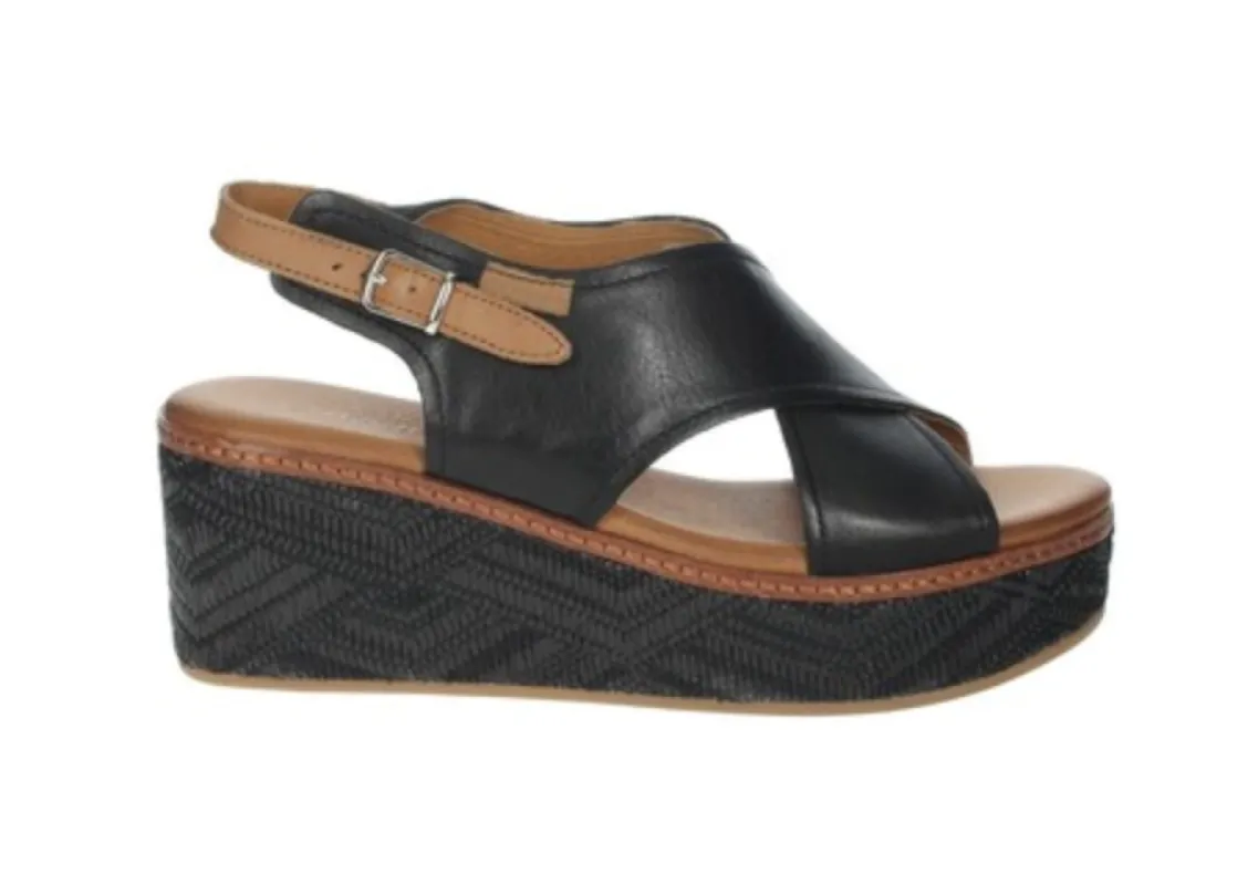 Carmela Womens Wedge Sandal - Black sold by The Foot Factory