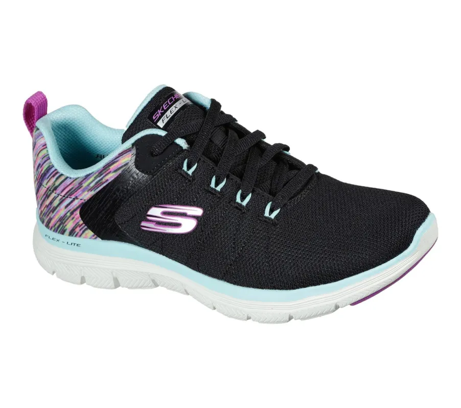 Skechers Womens Flex Appeal 4.0 Trainers - Black / Multi sold by The Foot Factory